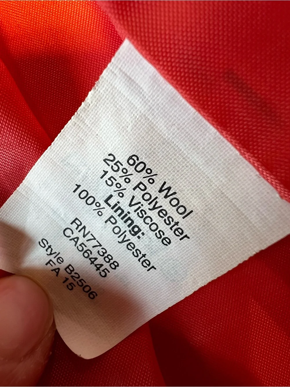 J. Crew Bright Red Wool Blend Funnel-Neck Coat - Picture 9 of 9